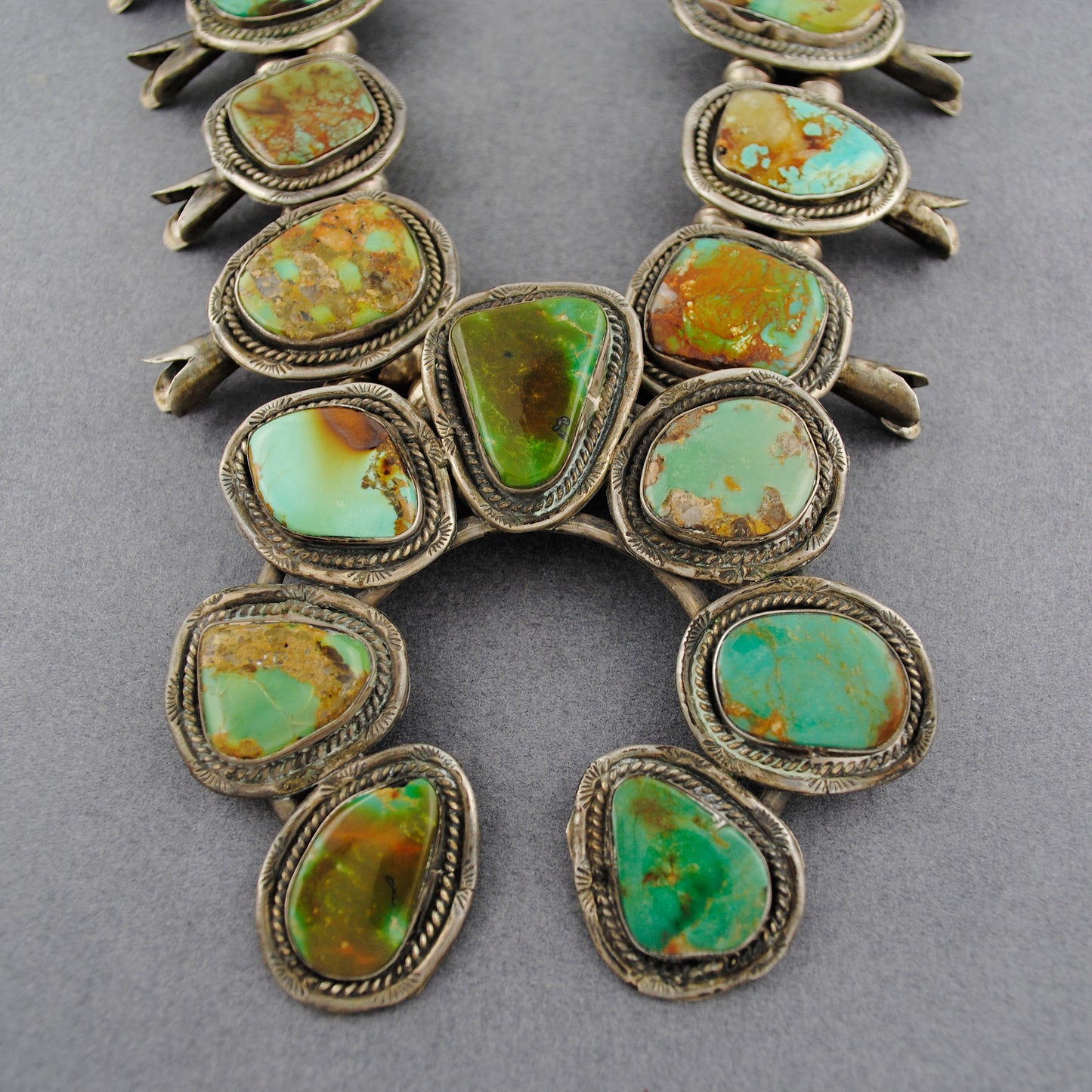 Vintage Navajo Squash Blossom Necklace