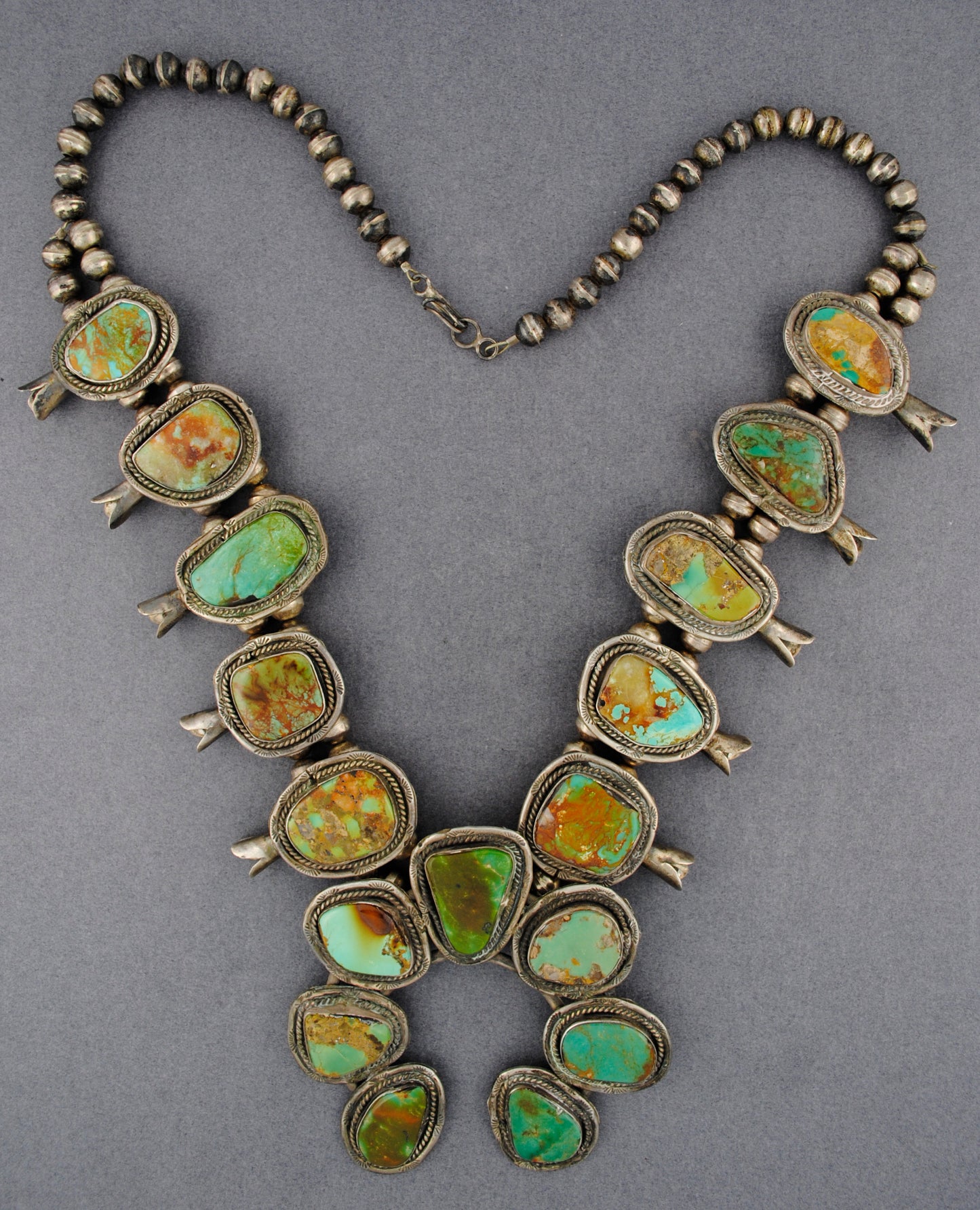 Vintage Navajo Squash Blossom Necklace