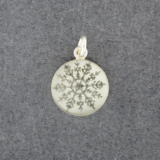 Sterling Silver Snow Crystal Picture Pendant
