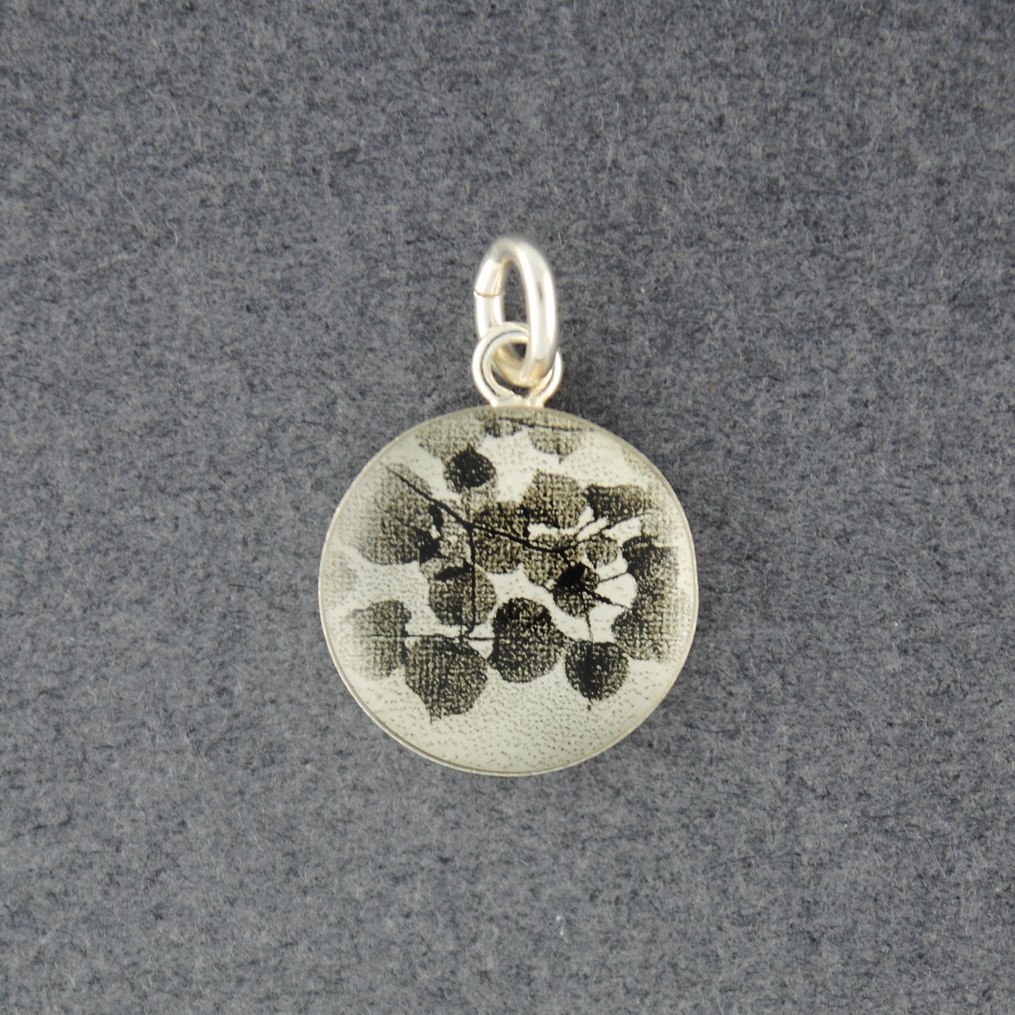 Sterling Silver Spring Leaves Picture Pendant