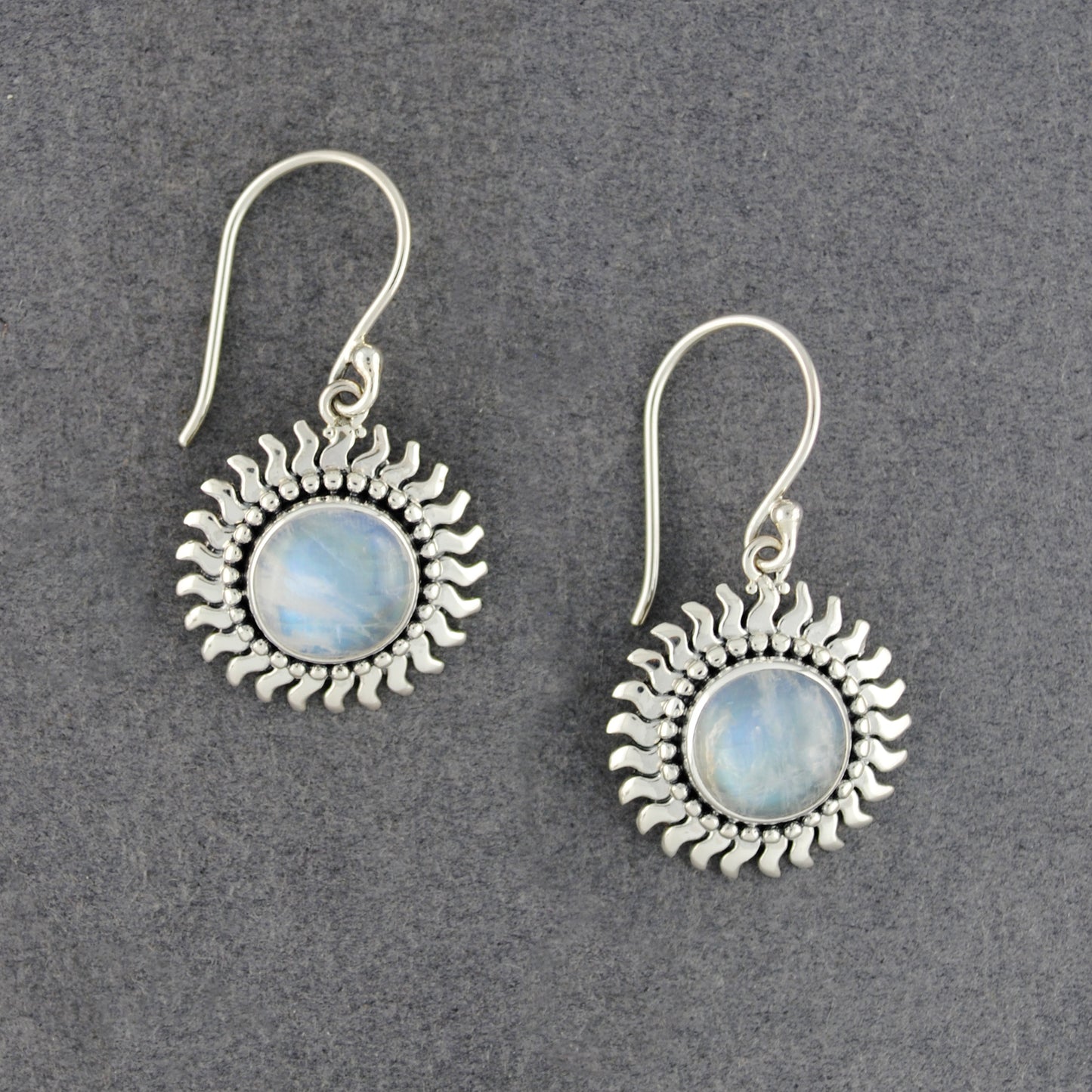 Sunburst Moonstone Earrings