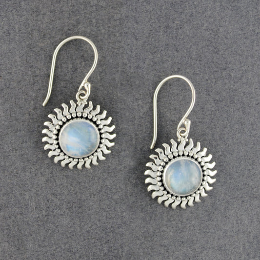 Sunburst Moonstone Earrings