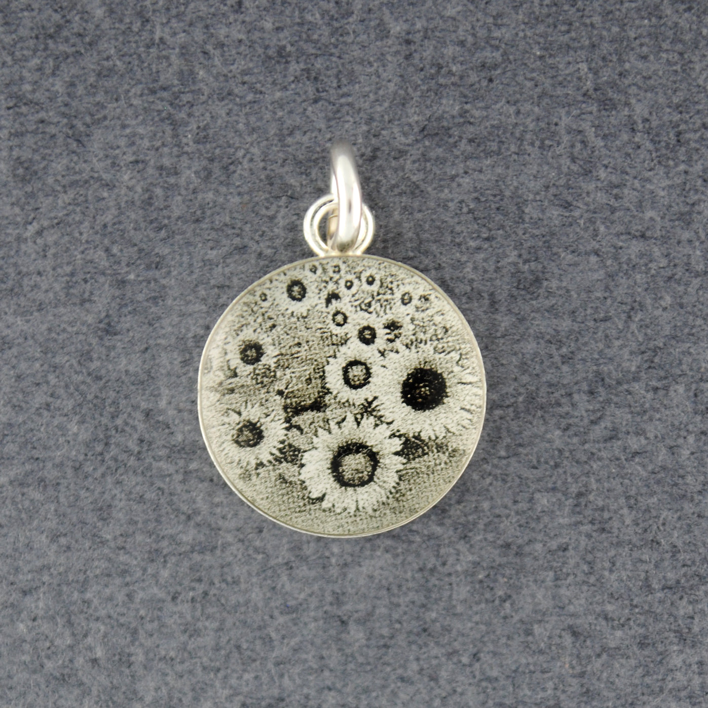 Sterling Silver Sunflower Field Picture Pendant