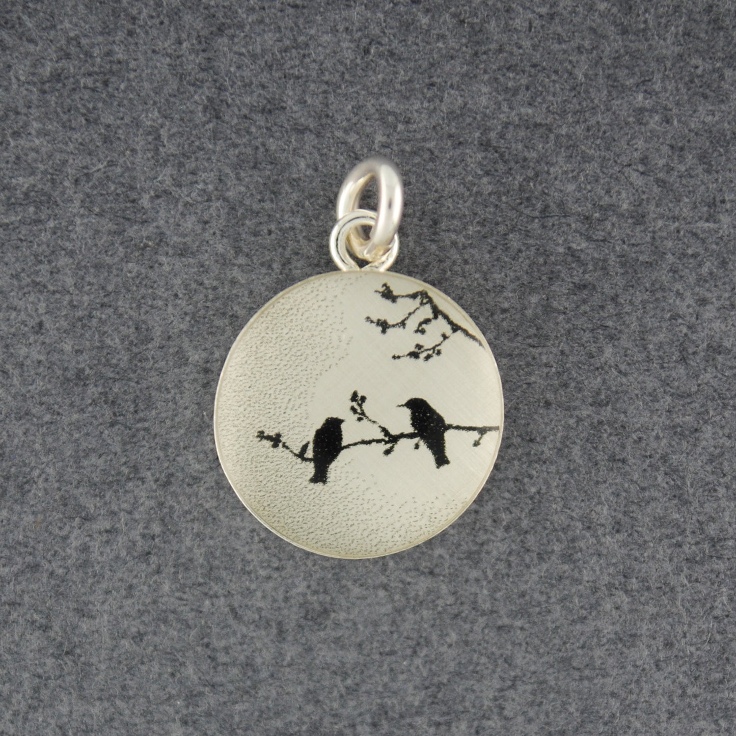 Sterling Silver Two Birds Picture Pendant