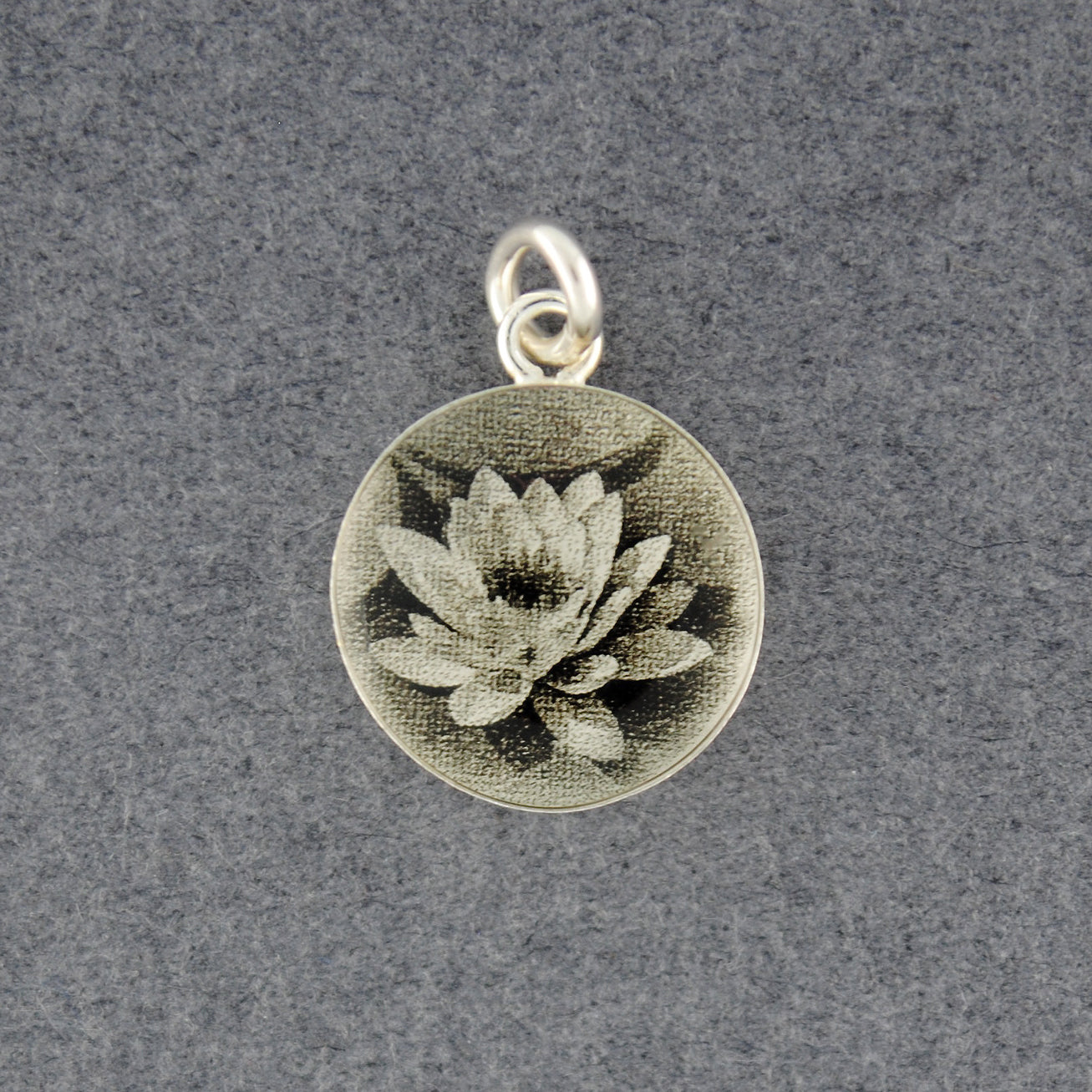 Sterling Silver Waterlily Picture Pendant