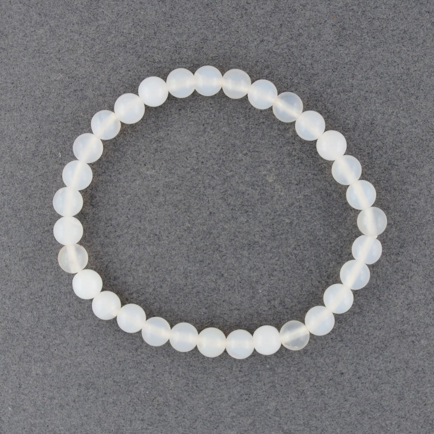 White Agate Beaded Bracelet