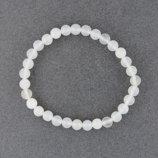 White Agate Beaded Bracelet